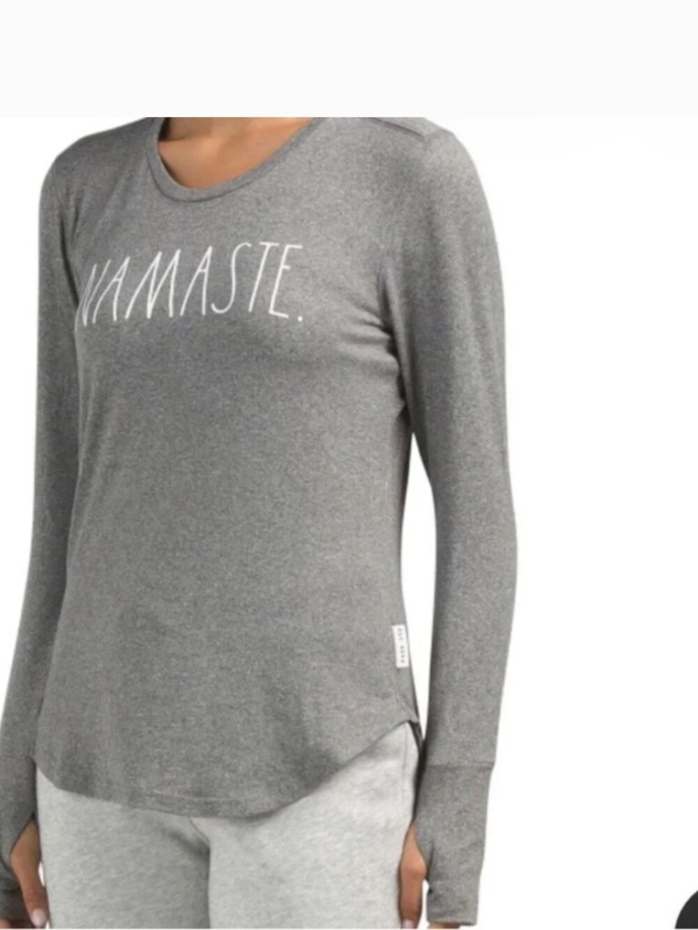 Rae Dunn Gray 'NAMASTE' Long-Sleeve Tee